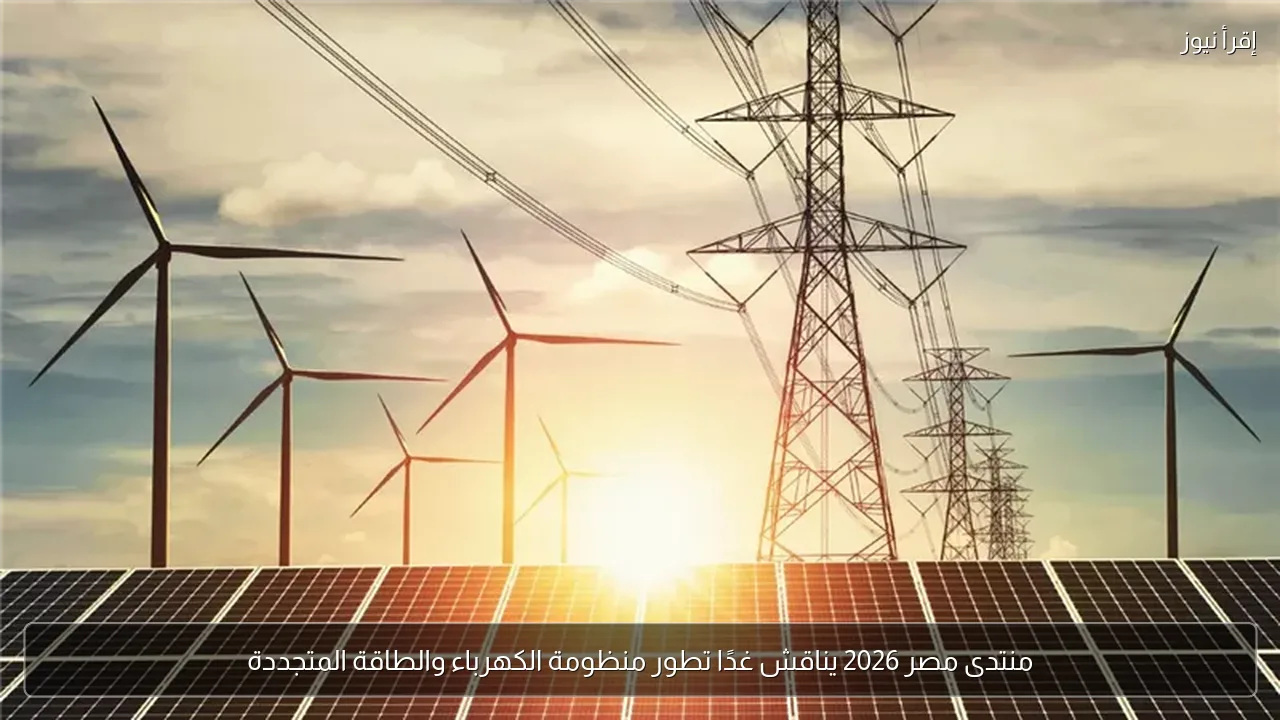 منتدى مصر 2026 يناقش غدًا تطور منظومة الكهرباء والطاقة المتجددة