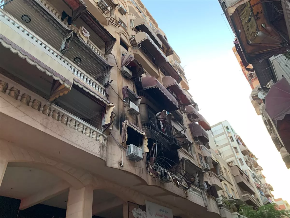 جهود السيطرة على حريق ببورسعيد