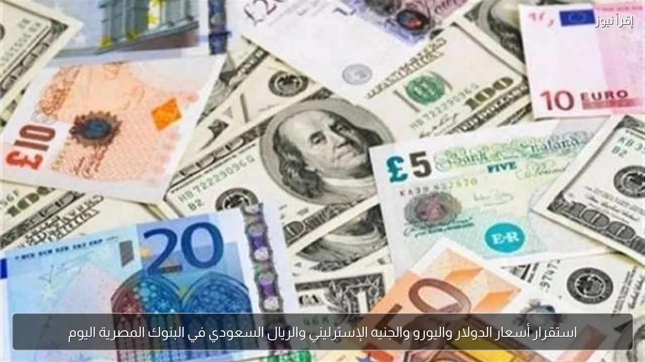 استقرار أسعار الدولار واليورو والجنيه الإسترليني والريال السعودي في البنوك المصرية اليوم