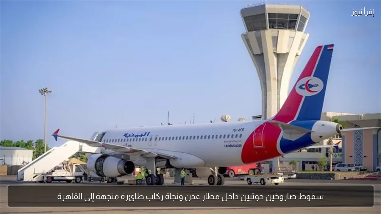 سقوط صاروخين حوثيين داخل مطار عدن ونجاة ركاب طائرة متجهة إلى القاهرة