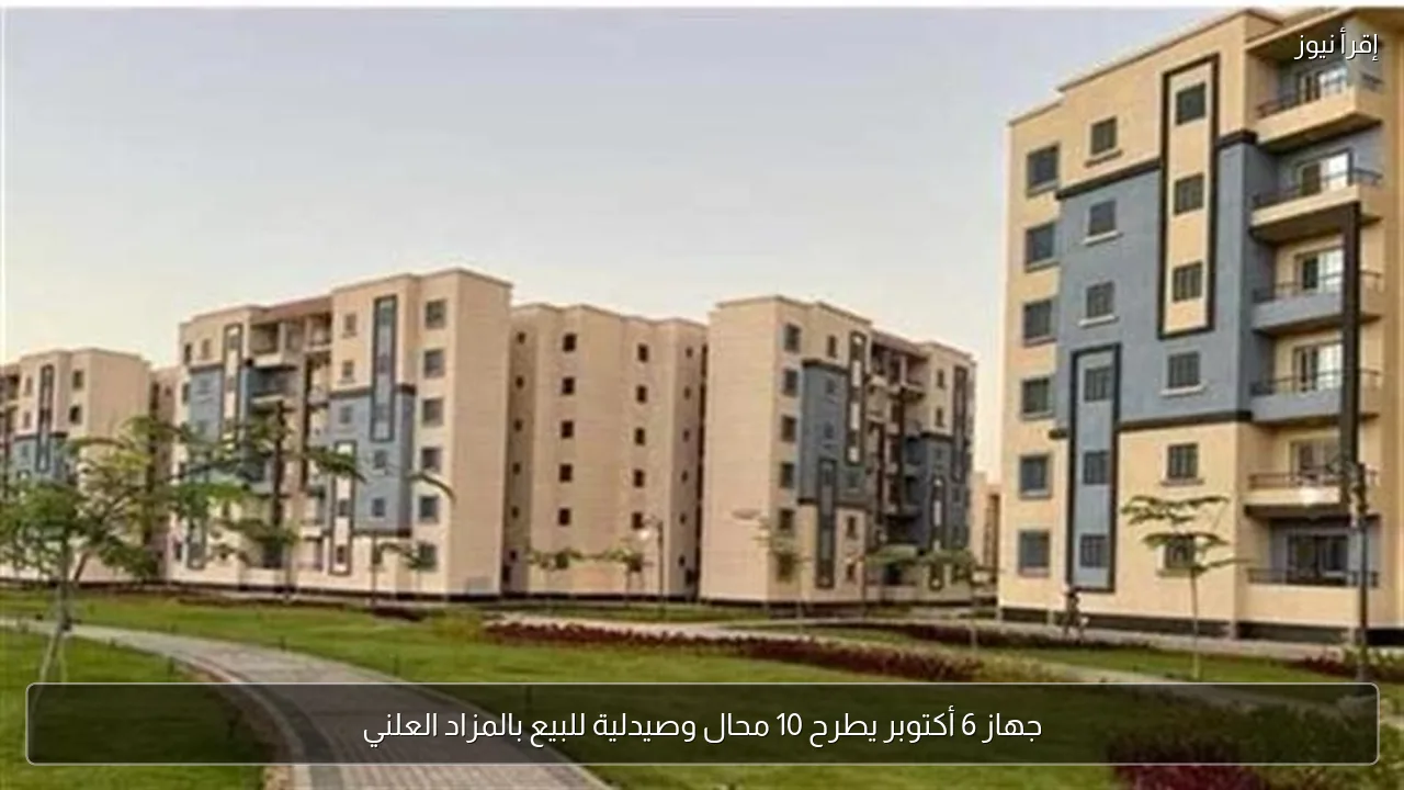 جهاز 6 أكتوبر يطرح 10 محال وصيدلية للبيع بالمزاد العلني