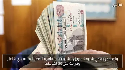 بنك ناصر يوضح شروط تمويل مشروعات متناهية الصغر لمستفيدي تكافل وكرامة حتى 30 ألف جنيه