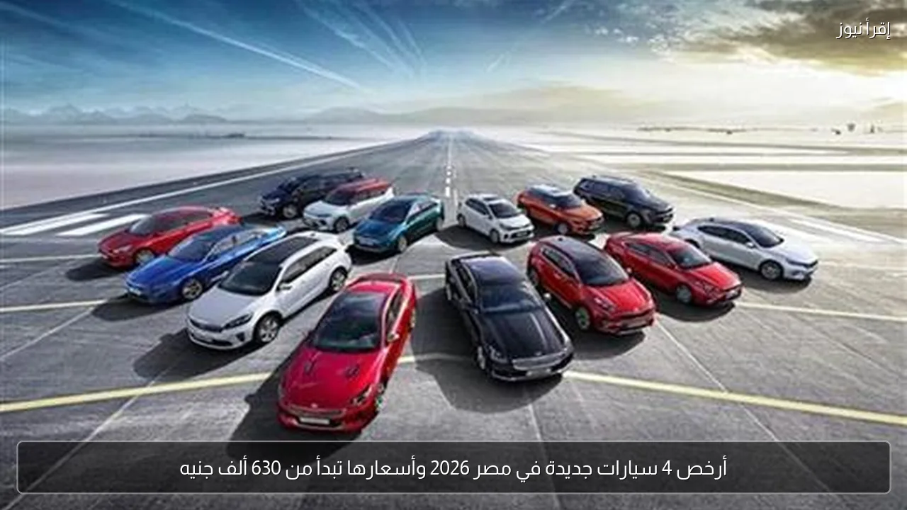أرخص 4 سيارات جديدة في مصر 2026 وأسعارها تبدأ من 630 ألف جنيه
