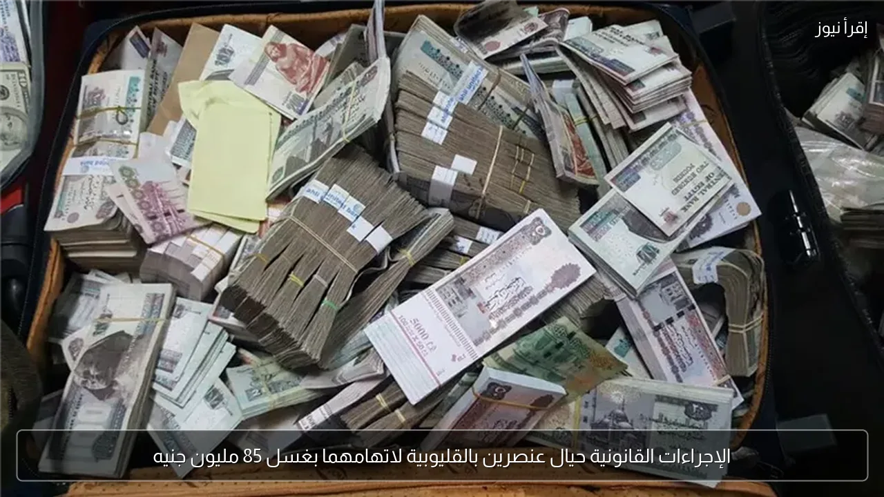 الإجراءات القانونية حيال عنصرين بالقليوبية لاتهامهما بغسل 85 مليون جنيه