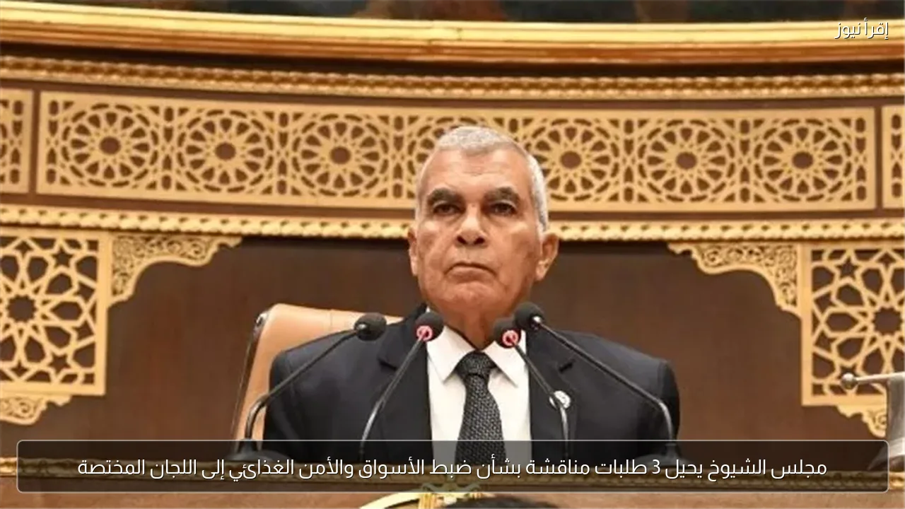 مجلس الشيوخ يحيل 3 طلبات مناقشة بشأن ضبط الأسواق والأمن الغذائي إلى اللجان المختصة