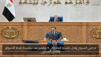 مجلس الشيوخ يؤجل جلسته العامة إلى 9 نوفمبر بعد مناقشة ضبط الأسواق والأمن الغذائي