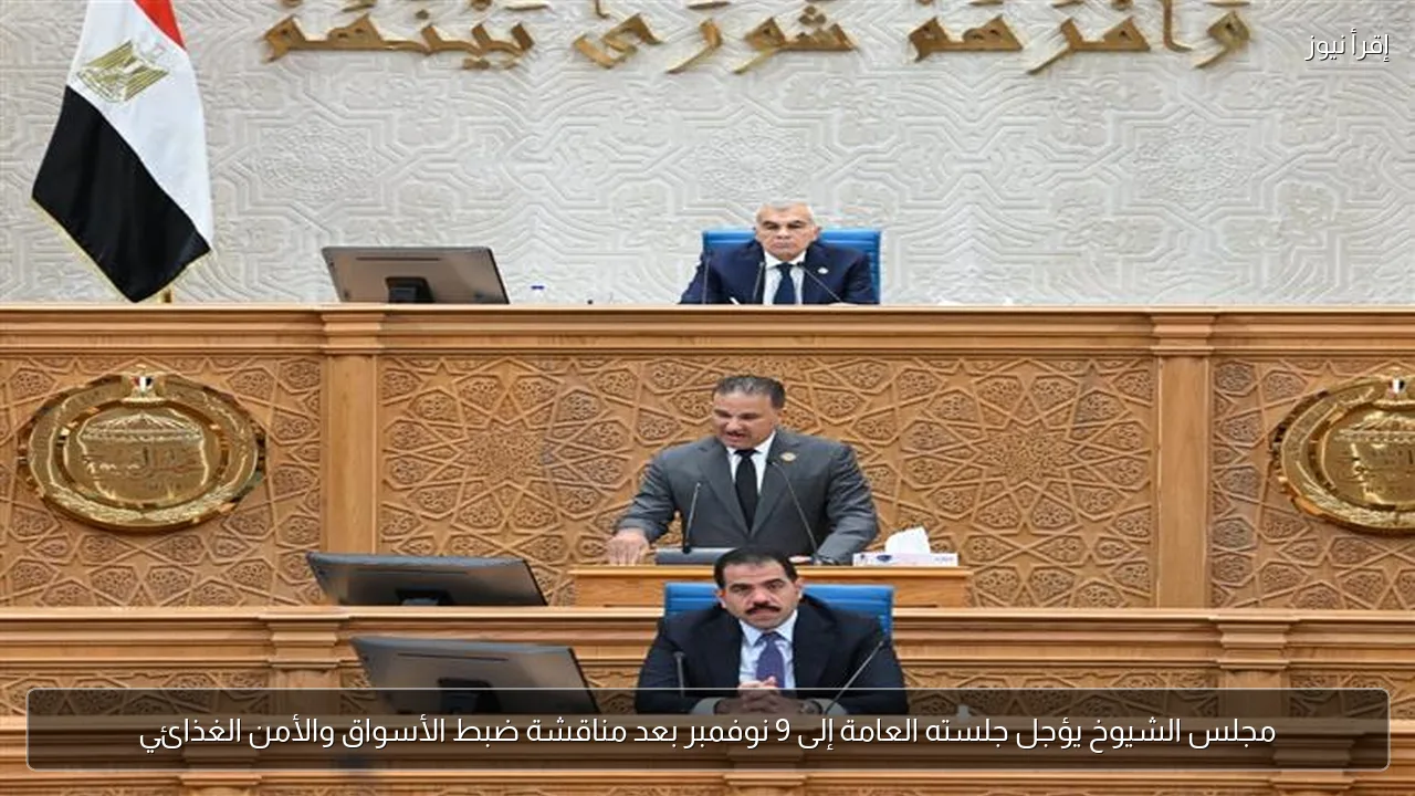 مجلس الشيوخ يؤجل جلسته العامة إلى 9 نوفمبر بعد مناقشة ضبط الأسواق والأمن الغذائي