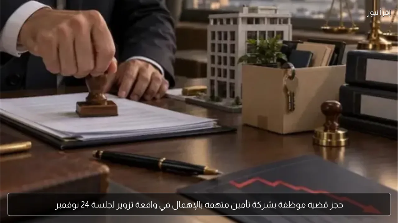 حجز قضية موظفة بشركة تأمين متهمة بالإهمال في واقعة تزوير لجلسة 24 نوفمبر