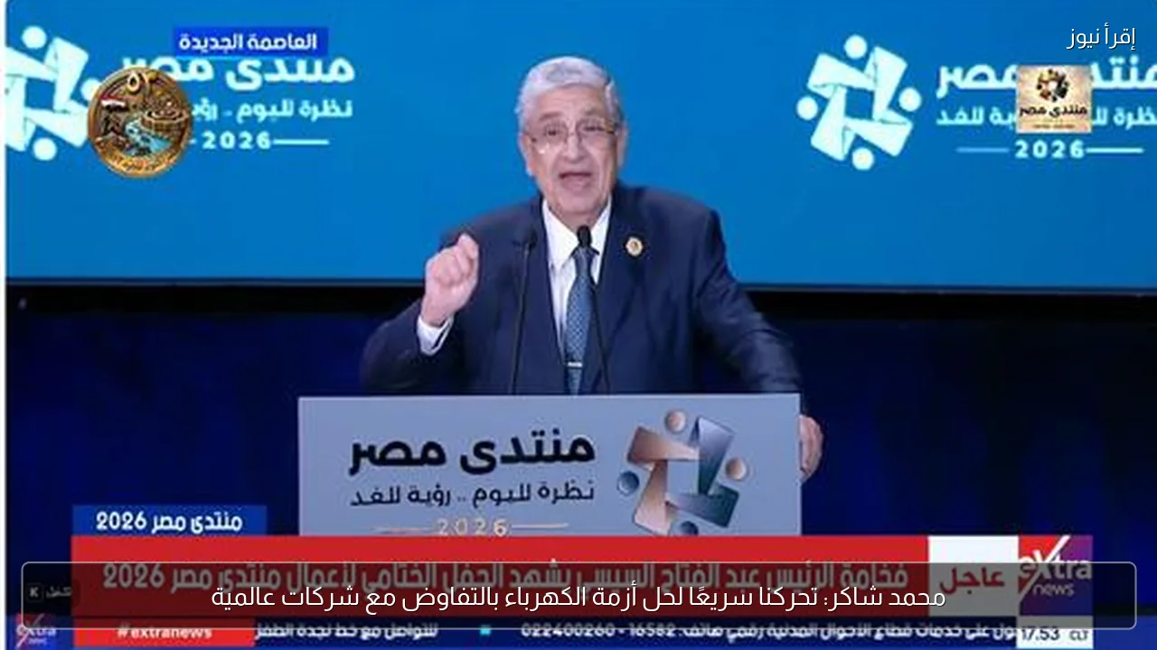 محمد شاكر: تحركنا سريعًا لحل أزمة الكهرباء بالتفاوض مع شركات عالمية