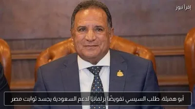 أبو هميلة: طلب السيسي تفويضًا برلمانيًا لدعم السعودية يجسد ثوابت مصر