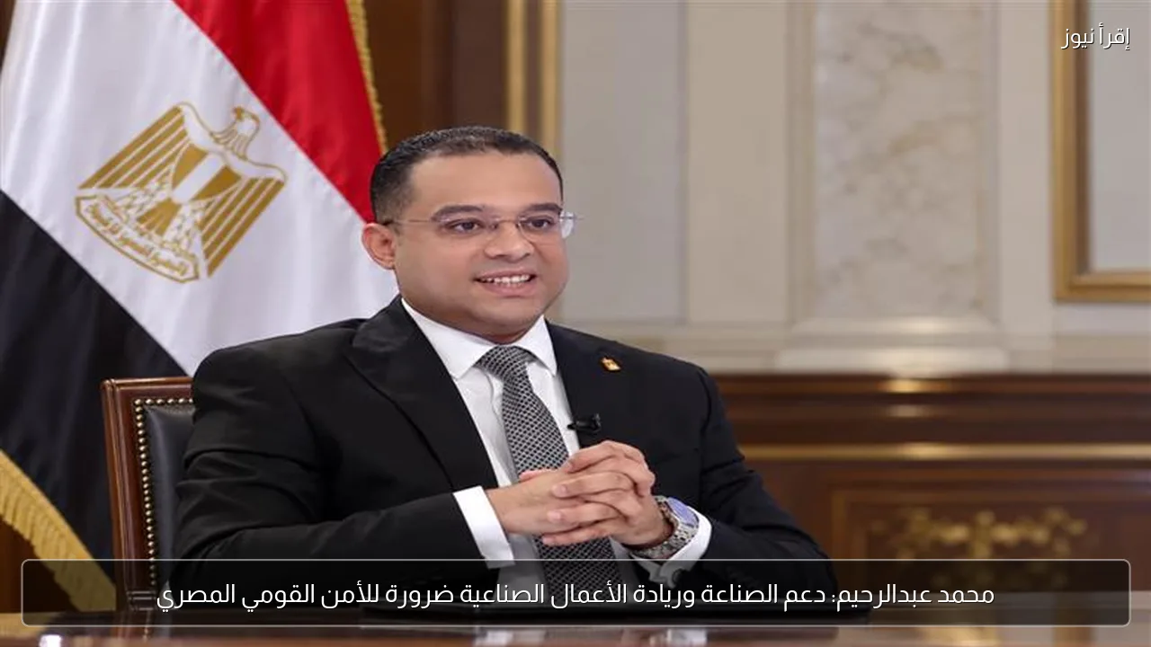 محمد عبدالرحيم: دعم الصناعة وريادة الأعمال الصناعية ضرورة للأمن القومي المصري