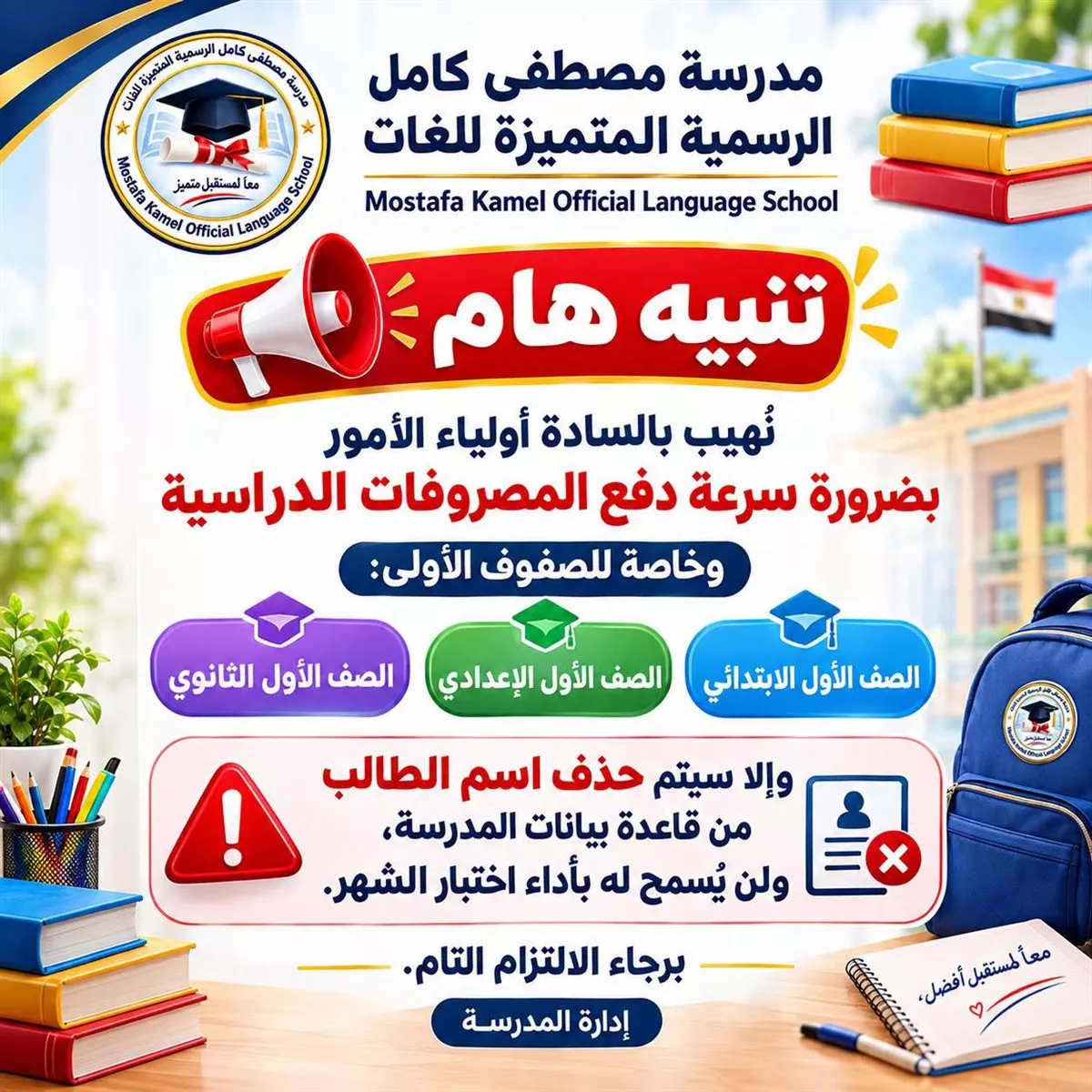 مدرسة مصطفى كامل الرسمية المتميزة للغات ببنها