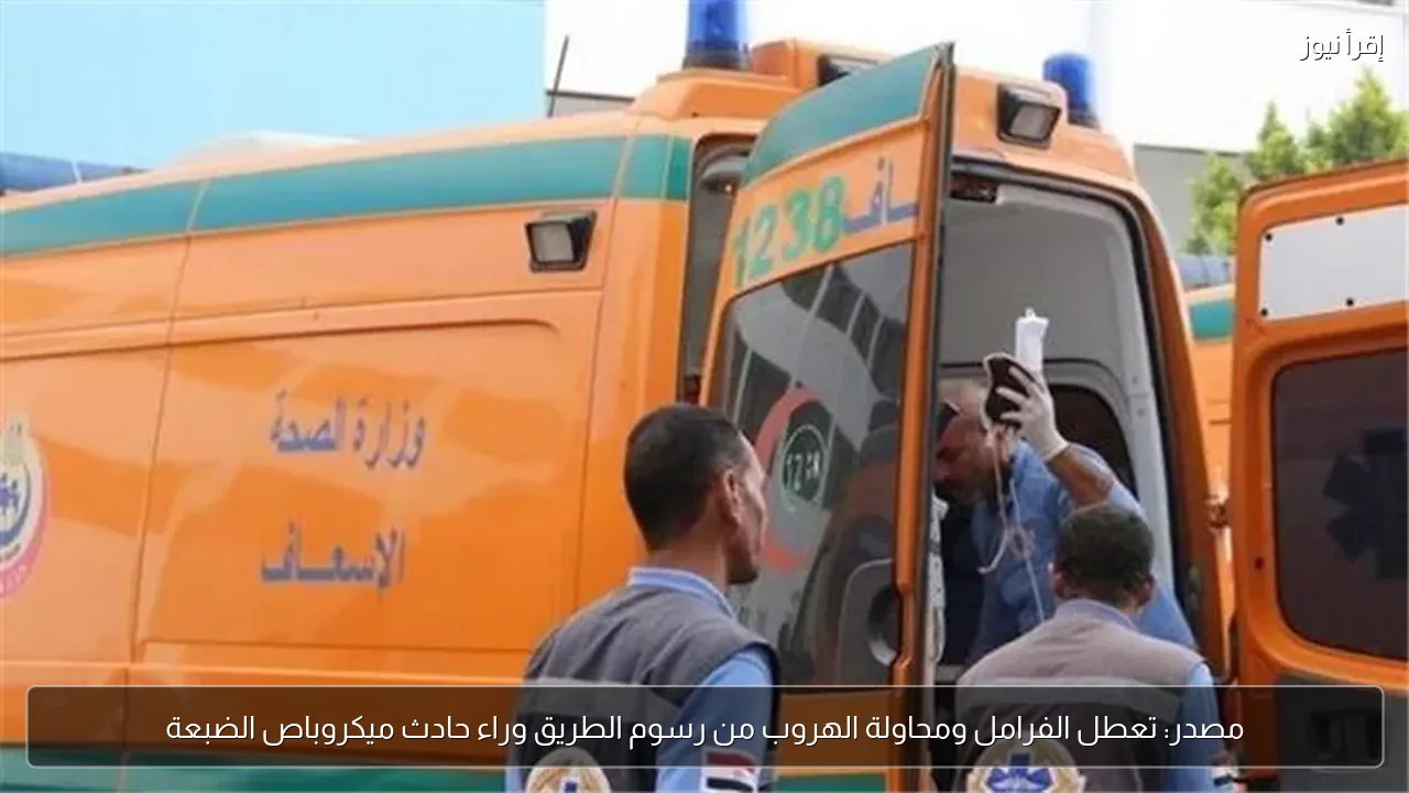 مصدر: تعطل الفرامل ومحاولة الهروب من رسوم الطريق وراء حادث ميكروباص الضبعة