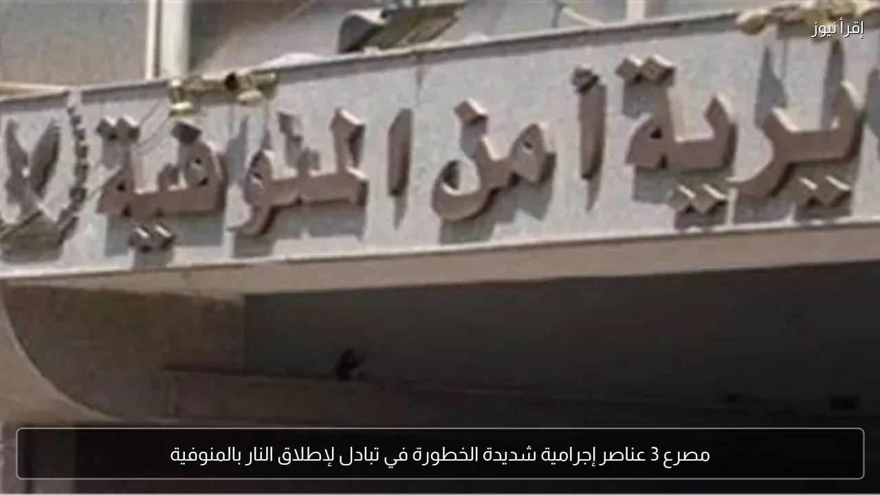 مصرع 3 عناصر إجرامية شديدة الخطورة في تبادل لإطلاق النار بالمنوفية