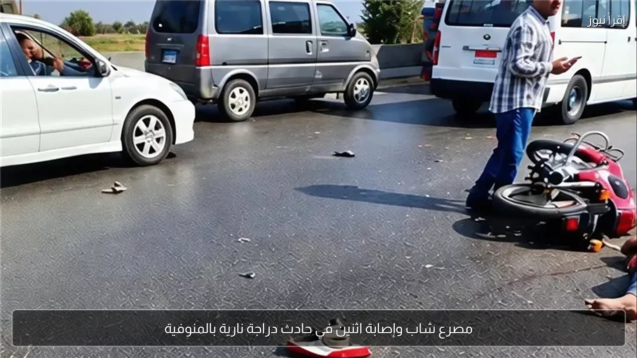 مصرع شاب وإصابة اثنين في حادث دراجة نارية بالمنوفية