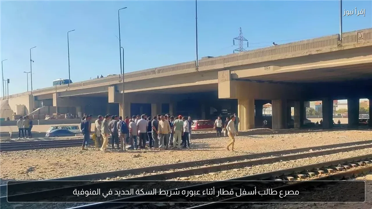 مصرع طالب أسفل قطار أثناء عبوره شريط السكة الحديد في المنوفية