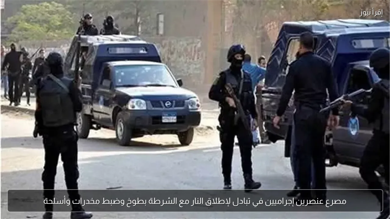 مصرع عنصرين إجراميين في تبادل لإطلاق النار مع الشرطة بطوخ وضبط مخدرات وأسلحة