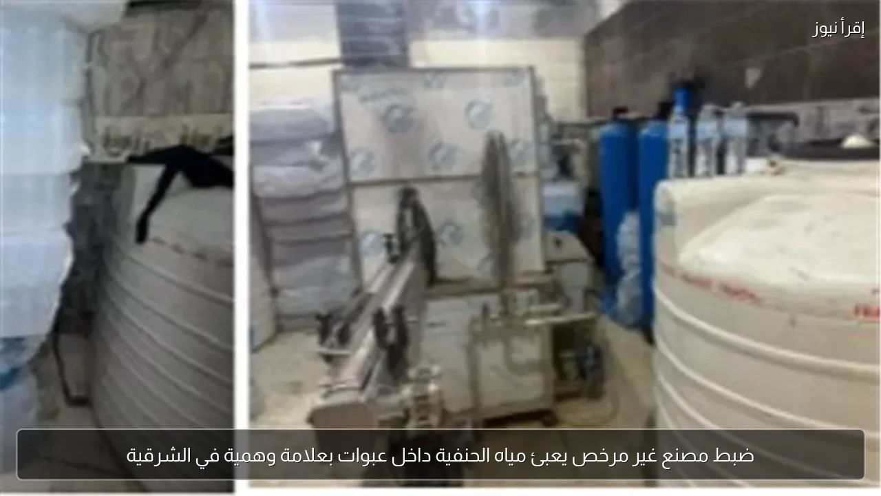 ضبط مصنع غير مرخص يعبئ مياه الحنفية داخل عبوات بعلامة وهمية في الشرقية