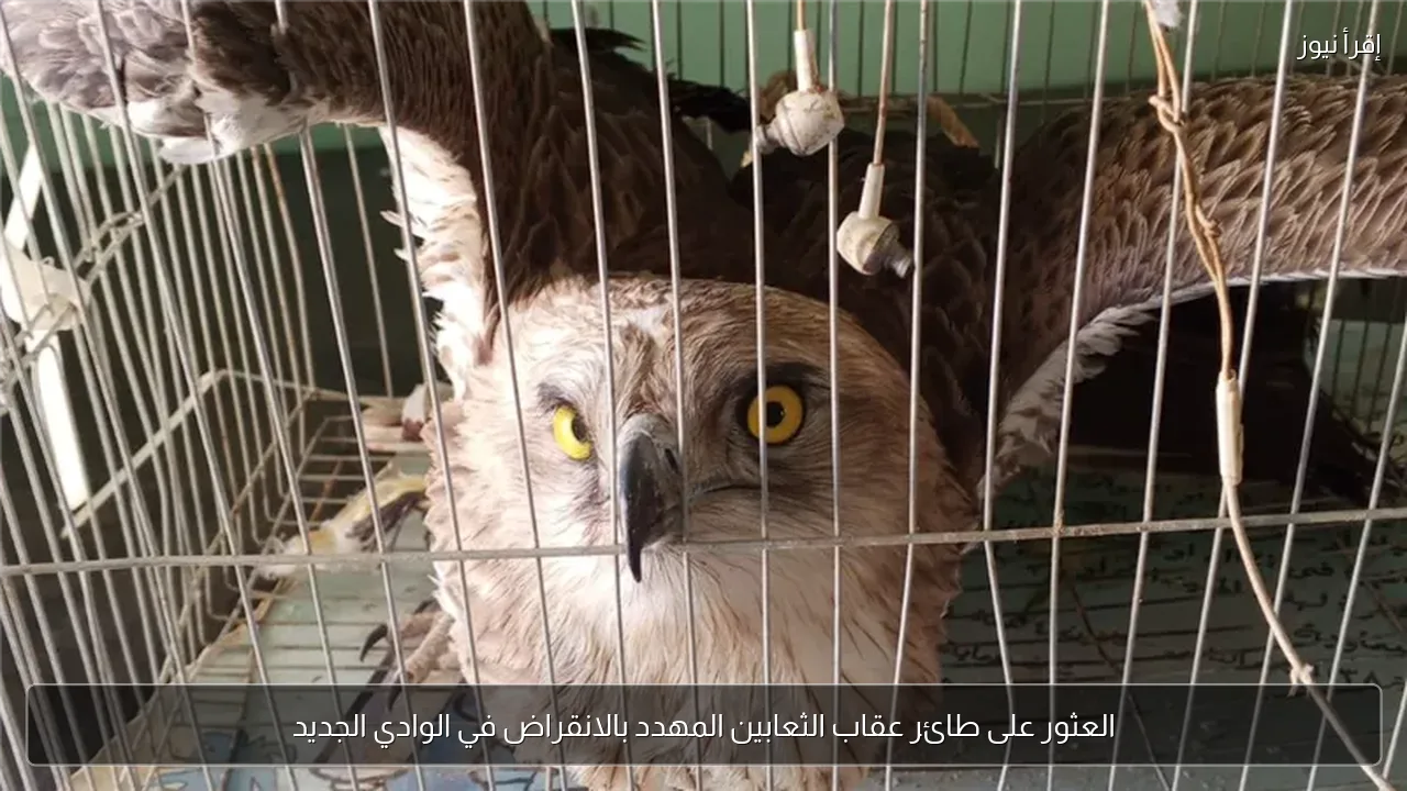 العثور على طائر عقاب الثعابين المهدد بالانقراض في الوادي الجديد