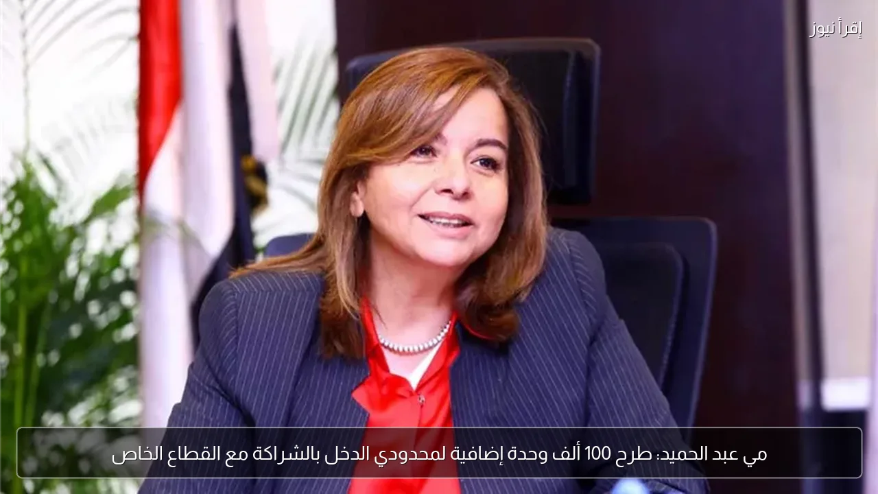 مي عبد الحميد: طرح 100 ألف وحدة إضافية لمحدودي الدخل بالشراكة مع القطاع الخاص