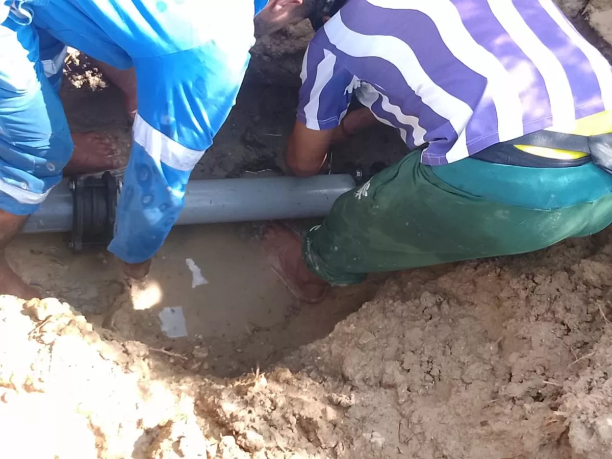 اصلاح كسور مفاجئة في شبكات مياه الشرب