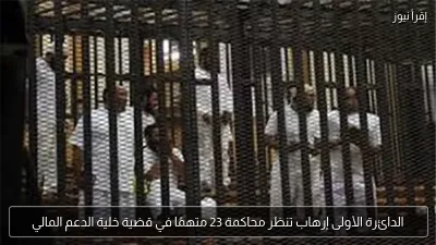 الدائرة الأولى إرهاب تنظر محاكمة 23 متهمًا في قضية خلية الدعم المالي