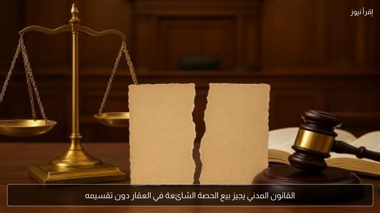القانون المدني يجيز بيع الحصة الشائعة في العقار دون تقسيمه