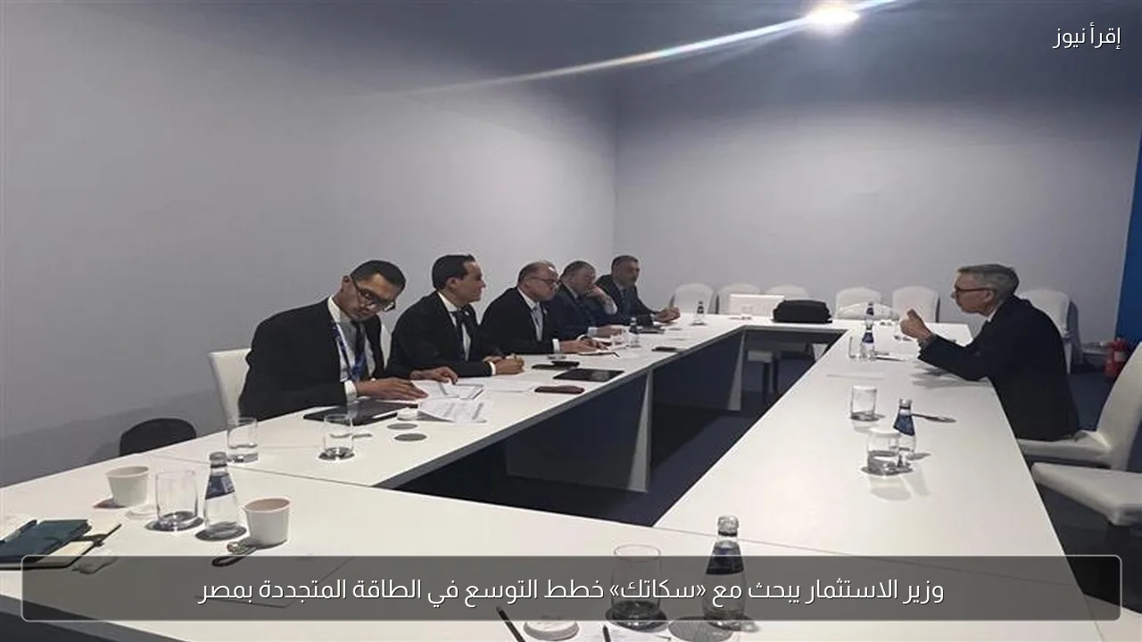 وزير الاستثمار يبحث مع «سكاتك» خطط التوسع في الطاقة المتجددة بمصر