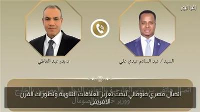 اتصال مصري صومالي لبحث تعزيز العلاقات الثنائية وتطورات القرن الأفريقي