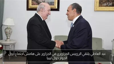عبد العاطي يلتقي الرئيس الجزائري في الجزائر على هامش اجتماع دول الجوار حول ليبيا