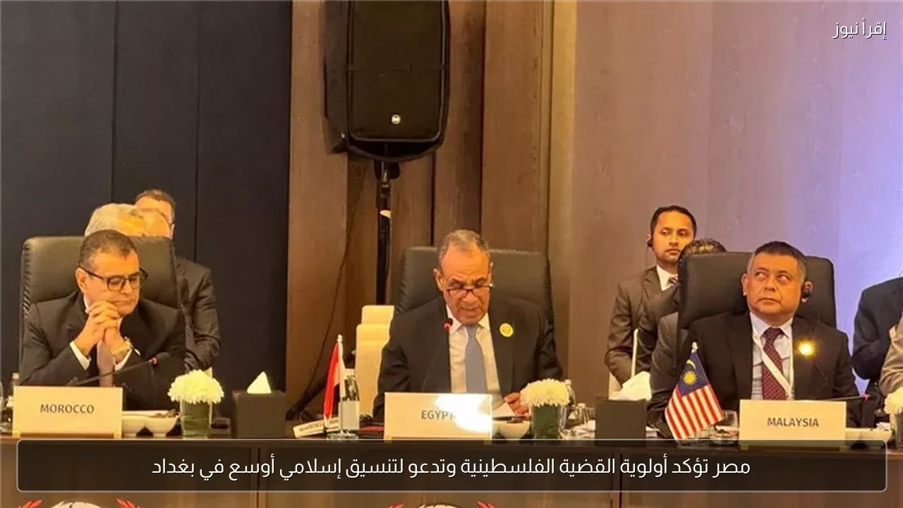 مصر تؤكد أولوية القضية الفلسطينية وتدعو لتنسيق إسلامي أوسع في بغداد