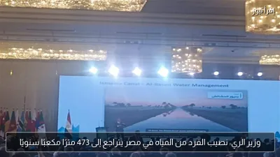 وزير الري: نصيب الفرد من المياه في مصر يتراجع إلى 473 مترًا مكعبًا سنويًا
