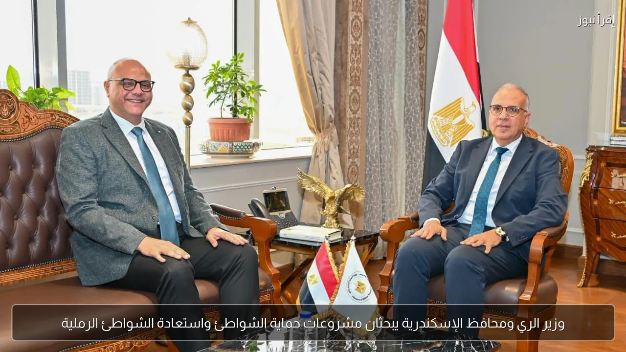 وزير الري ومحافظ الإسكندرية يبحثان مشروعات حماية الشواطئ واستعادة الشواطئ الرملية