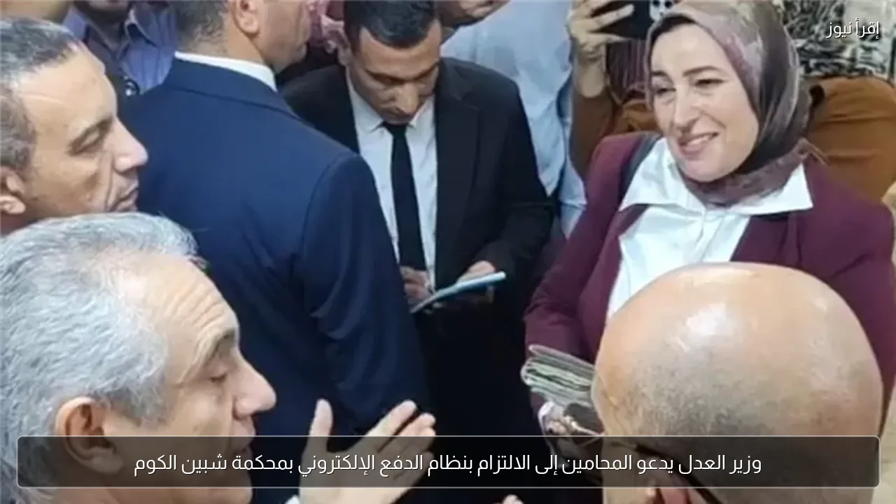 وزير العدل يدعو المحامين إلى الالتزام بنظام الدفع الإلكتروني بمحكمة شبين الكوم