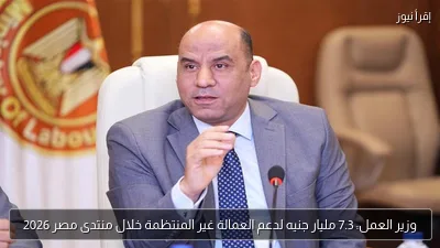 وزير العمل: 7.3 مليار جنيه لدعم العمالة غير المنتظمة خلال منتدى مصر 2026