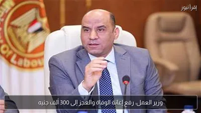 وزير العمل: رفع إعانة الوفاة والعجز إلى 300 ألف جنيه