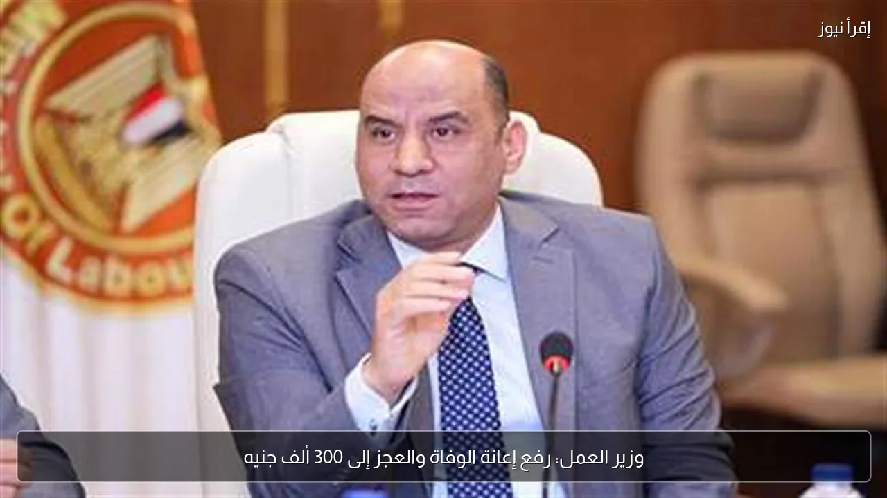 وزير العمل: رفع إعانة الوفاة والعجز إلى 300 ألف جنيه