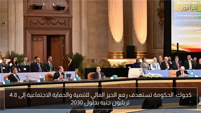 كجوك: الحكومة تستهدف رفع الحيز المالي للتنمية والحماية الاجتماعية إلى 4.8 تريليون جنيه بحلول 2030