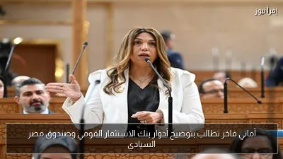 أماني فاخر تطالب بتوضيح أدوار بنك الاستثمار القومي وصندوق مصر السيادي
