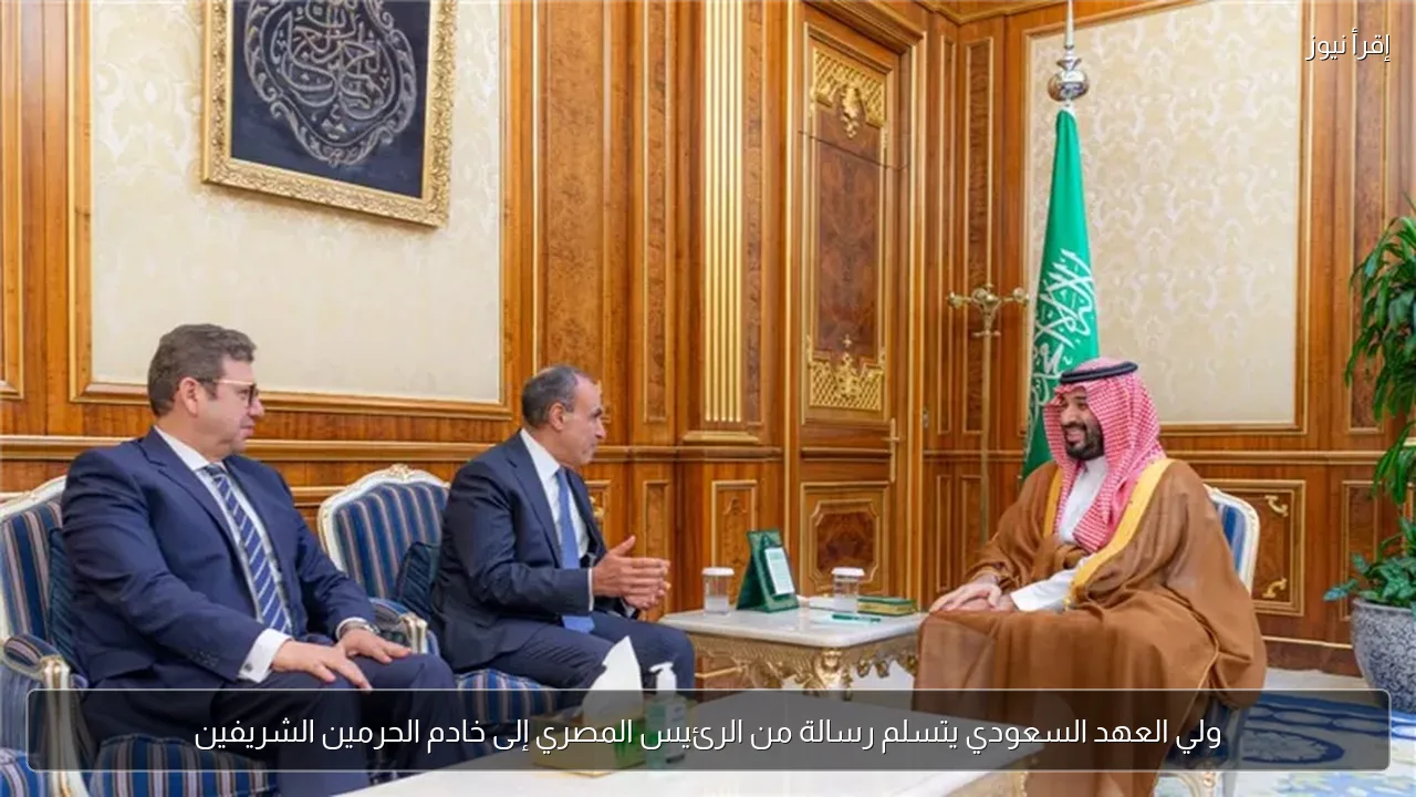 ولي العهد السعودي يتسلم رسالة من الرئيس المصري إلى خادم الحرمين الشريفين