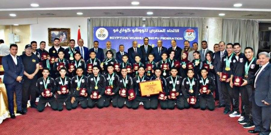 تكريم أبطال الووشو كونغ فو عقب الإنجاز التاريخي في بطولة العالم بالصين