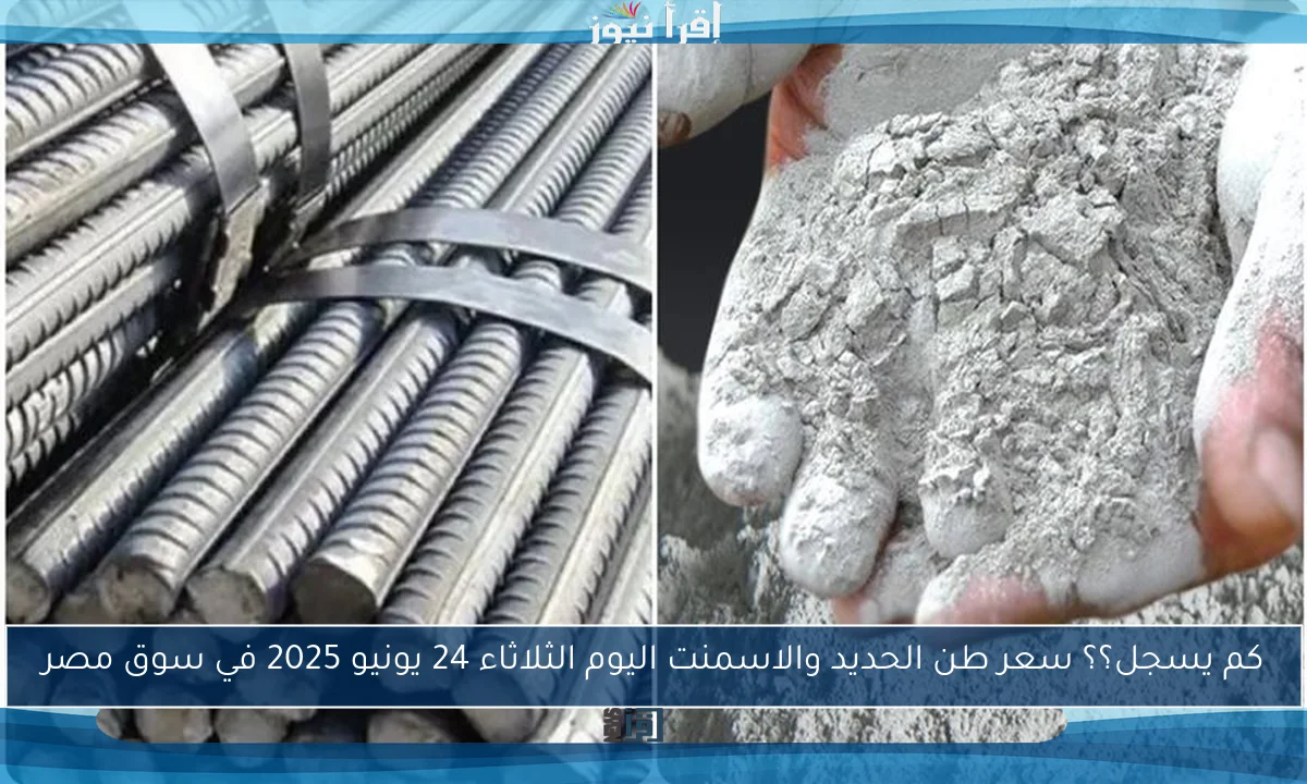 كم يسجل؟؟ سعر طن الحديد والاسمنت اليوم الثلاثاء 24 يونيو 2025 في سوق مصر