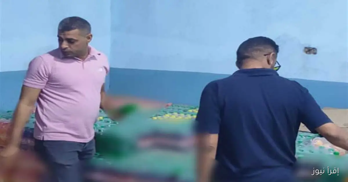 ضبط مخزن غير مرخص في بني سويف يحتوي على 4560 زجاجة من مشروبات الطاقة والمشروبات الغازية خلال حملة تفتيشية