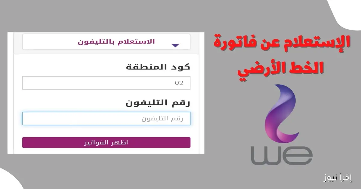 رابط الاستعلام عن فاتورة التليفون الأرضي 2025 بالرقم القومي عبر billing.te.eg وأماكن السداد