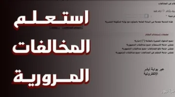 الاستعلام عن مخالفات رخص المركبات 2025