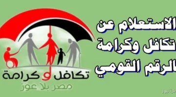 رابط استعلام تكافل وكرامة بالرقم القومي 2025