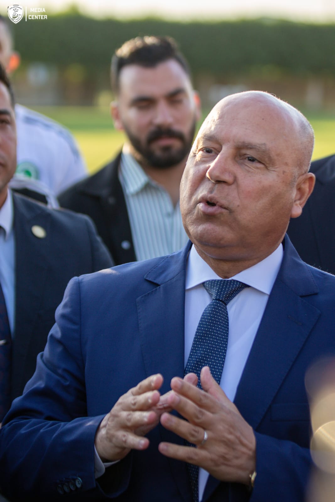 كامل الوزير وزير النقل مع لاعبى فريق السكة الحديد