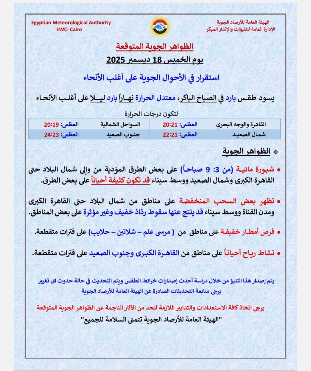 حالة الطقس غدا