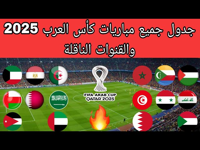 الجولة الثالثة.. جدول مباريات كاس العرب والقنوات الناقله مجانًا