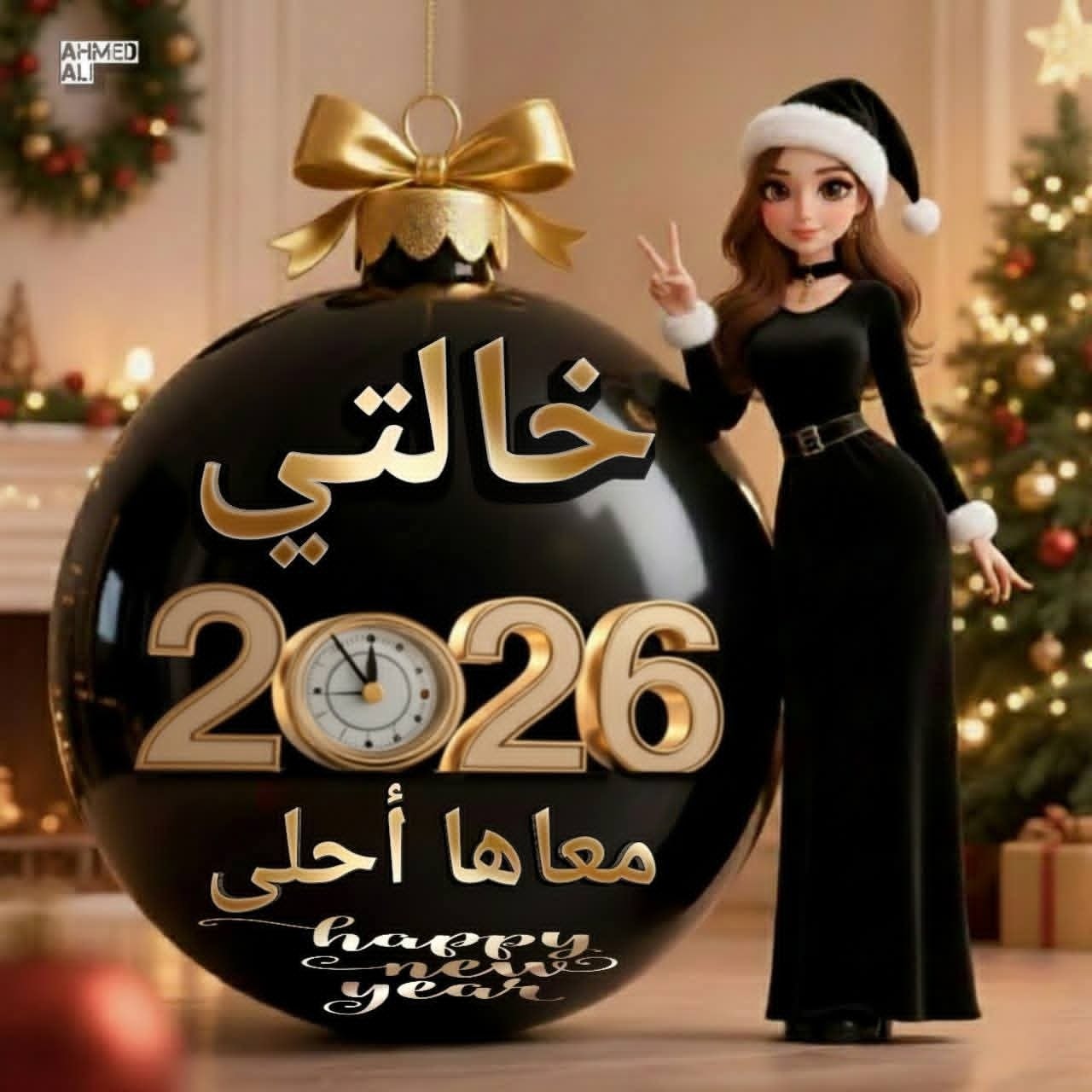 Happy New Year .. أكتب أسمك علي صور تهنئة رأس السنة الميلادية 2026 السنة الجديدة احلي مع 7 أكتب أسمك علي صور تهنئة رأس السنة الميلادية 2026 5